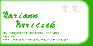 mariann maricsek business card